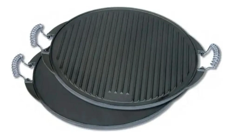 PLANCHA CHURRASQUERA REVERSIBLE DE 32 CM PARA COCINA VERSATIL - 2
