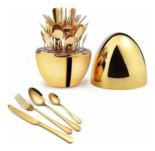 SET DE 24 CUBIERTOS DE ACERO INOXIDABLE CON DISEÑO ERGONOMICO - 1