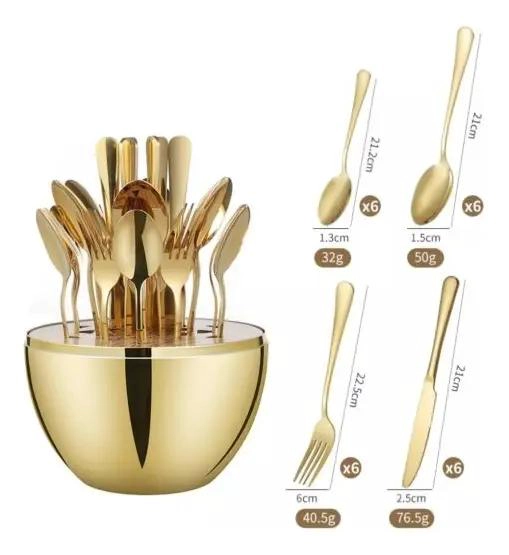 SET DE 24 CUBIERTOS DE ACERO INOXIDABLE CON DISEÑO ERGONOMICO - 5