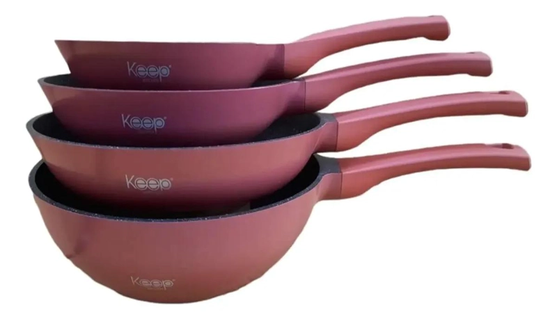 SET DE 3 SARTENES ANTIADHERENTES CON WOK PARA COCINA VERSATIL - 1