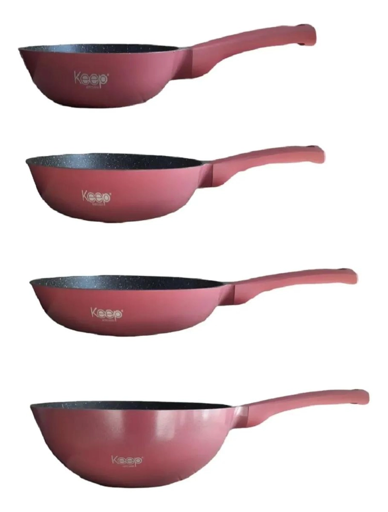SET DE 3 SARTENES ANTIADHERENTES CON WOK PARA COCINA VERSATIL - 4