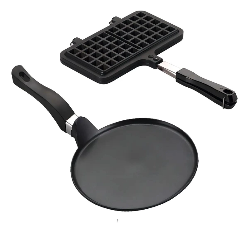 SET DE SARTENES ANTIADHERENTES PARA WAFFLES Y PANQUEQUES CON DISEÑO ESPECIAL - 2