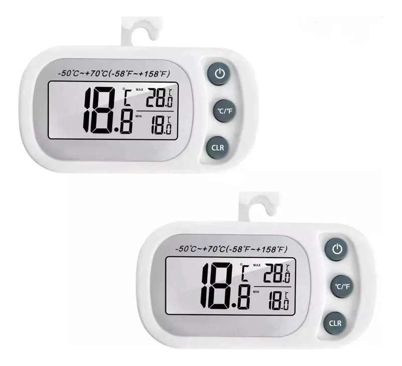 TERMOMETRO DIGITAL PARA HELADERA Y COCINA CON 2 UNIDADES - 1