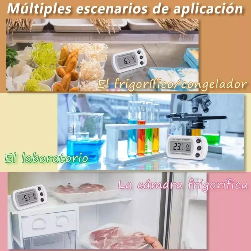 TERMOMETRO DIGITAL PARA HELADERA Y COCINA CON 2 UNIDADES - 5