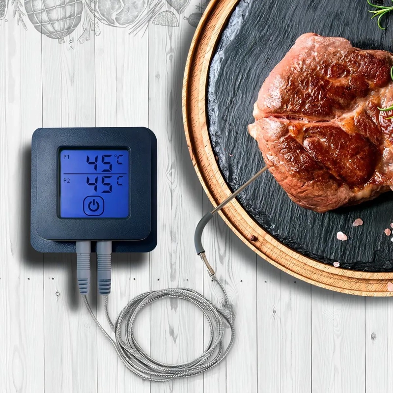 TERMOMETRO BLUETOOTH CON 2 SONDAS PARA CARNE Y PARRILLA - 1