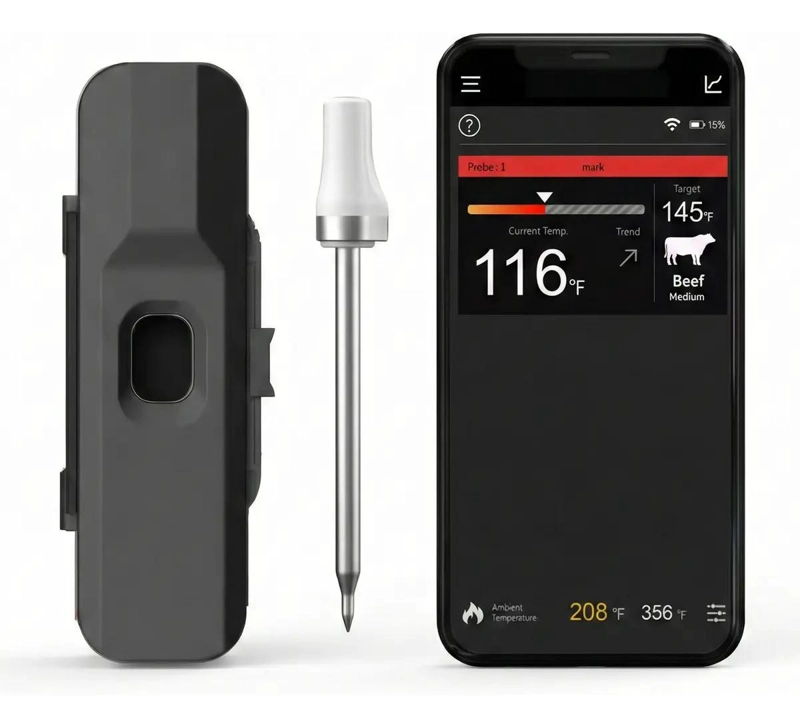 TERMOMETRO INALAMBRICO PARA CARNE Y ASADOS CON CONEXION MOVIL - 1