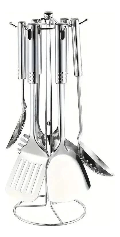 SET DE 7 UTENSILIOS DE COCINA CON CUCHARAS Y ESPATULA DE ALTA CALIDAD - 1