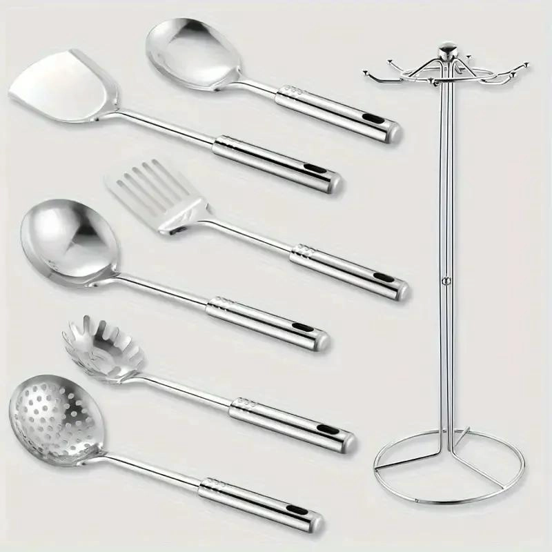 SET DE 7 UTENSILIOS DE COCINA CON CUCHARAS Y ESPATULA DE ALTA CALIDAD - 4