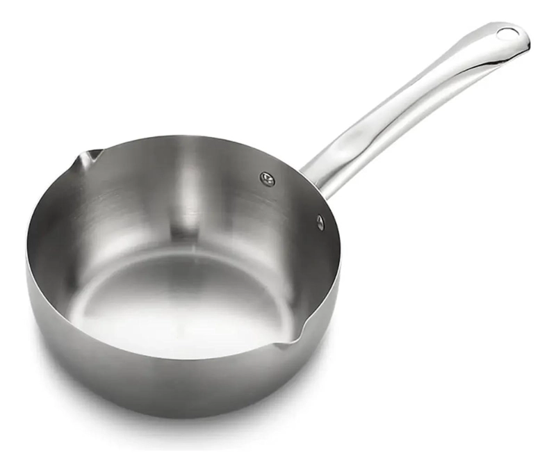 SET DE 3 SARTENES Y CACEROLAS DE ACERO INOXIDABLE DE 18 CM - 2