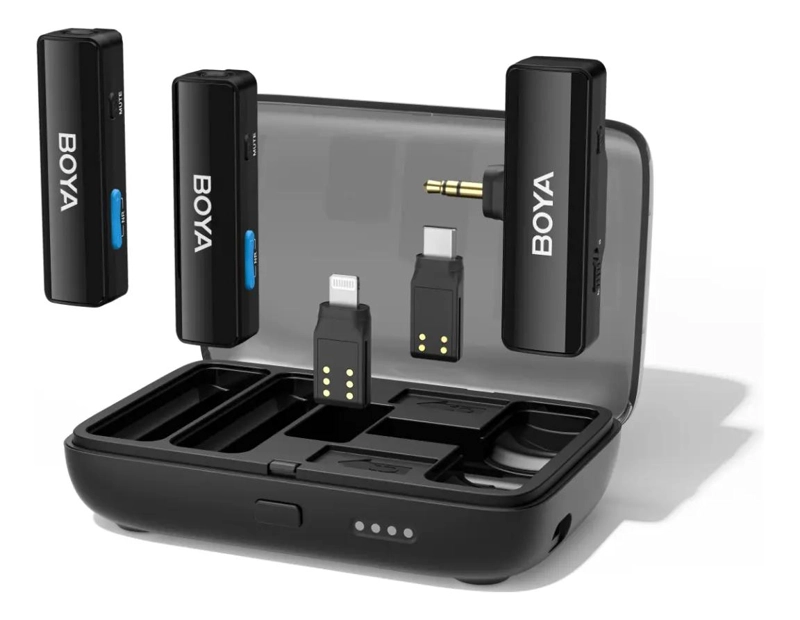 KIT DE MICROFONO INALAMBRICO DOBLE PARA CAMARAS Y CELULARES CON ALTA CALIDAD DE音 - 1
