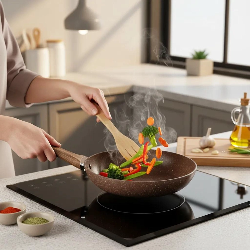 SARTE N ANTIADHERENTE DE 24 CM CON MANGO ERGONOMICO PARA COCINA - 5