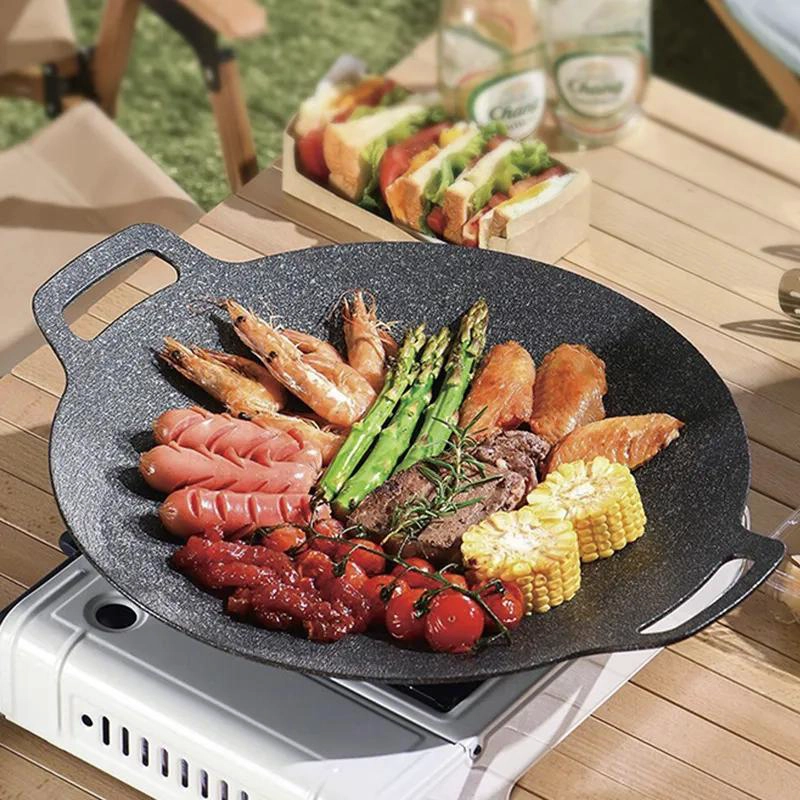 PLANCHA REDONDA DE HIERRO FUNDIDO CON ASAS PARA PARRILLA - 4