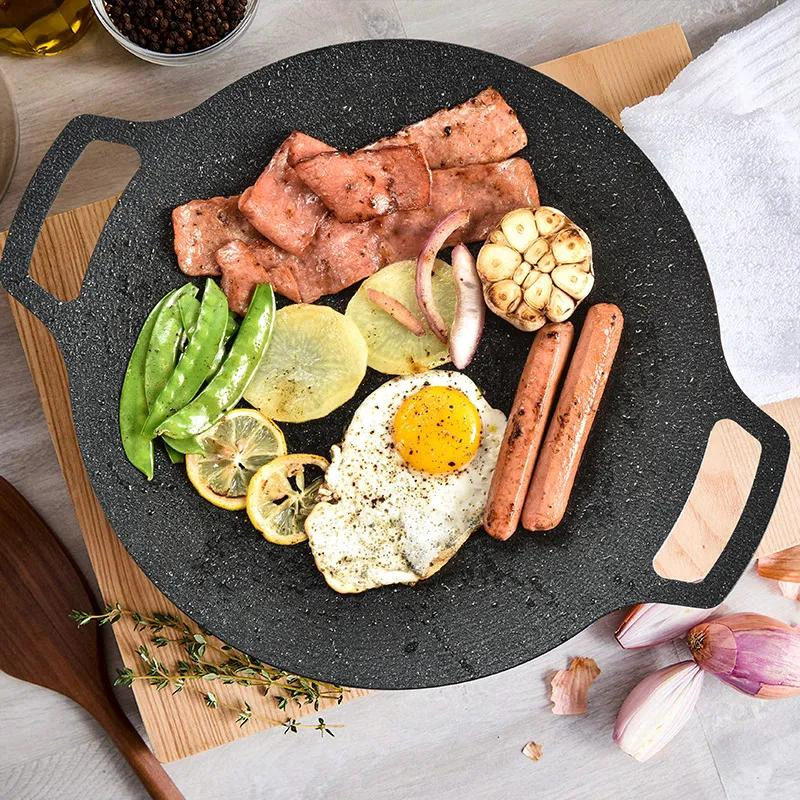 PLANCHA REDONDA DE HIERRO FUNDIDO CON ASAS PARA PARRILLA - 5