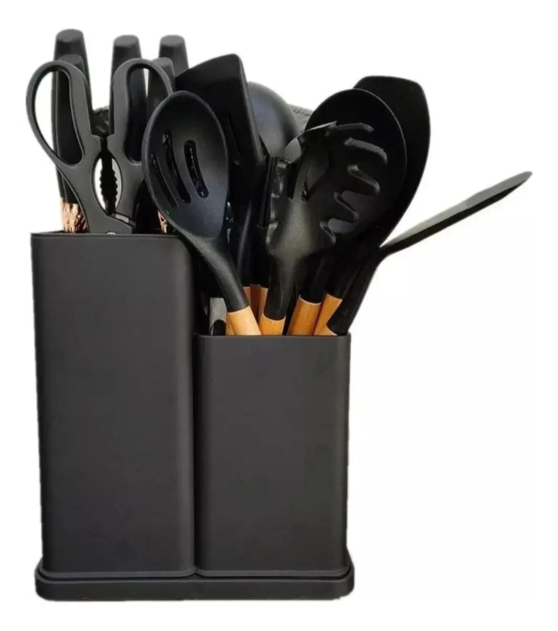 SET COMPLETO DE 19 UTENSILIOS DE COCINA DE SILICONA CON SOPORTE - 2