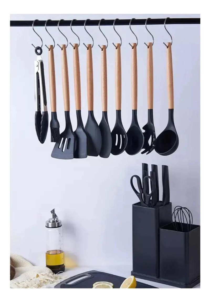SET COMPLETO DE 19 UTENSILIOS DE COCINA DE SILICONA CON SOPORTE - 3