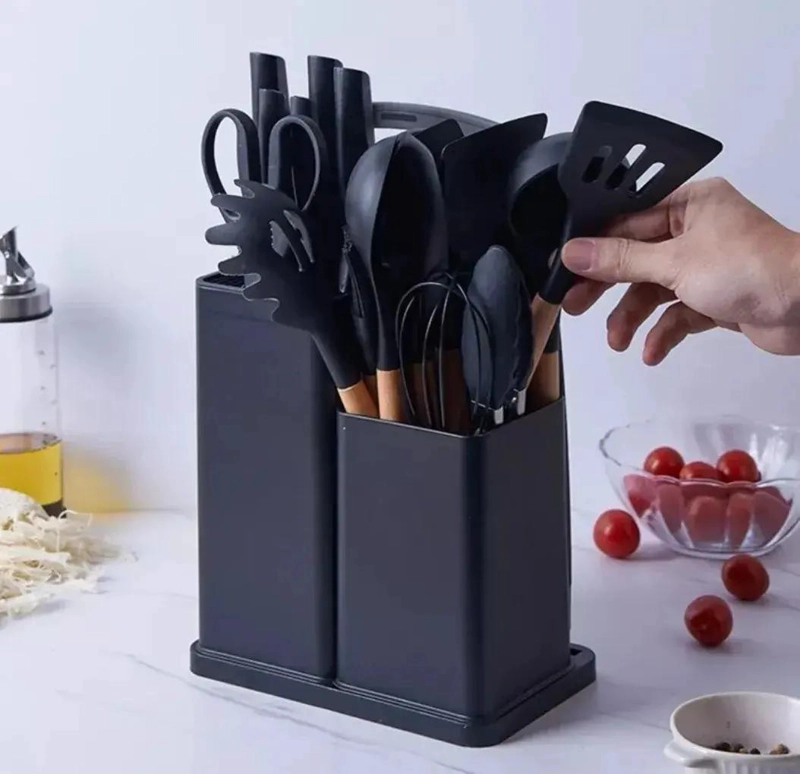 SET COMPLETO DE 19 UTENSILIOS DE COCINA DE SILICONA CON SOPORTE - 4