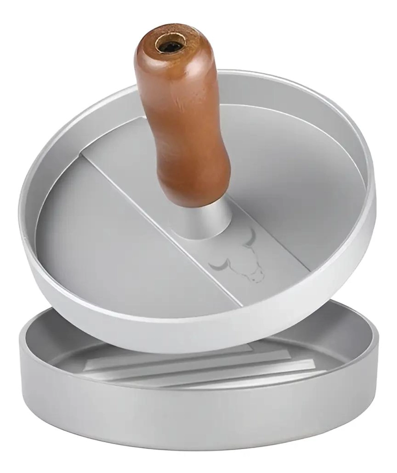 PRENSA PARA HAMBURGUESAS DE ACERO PARA COCINA Y PARRILLA - 3