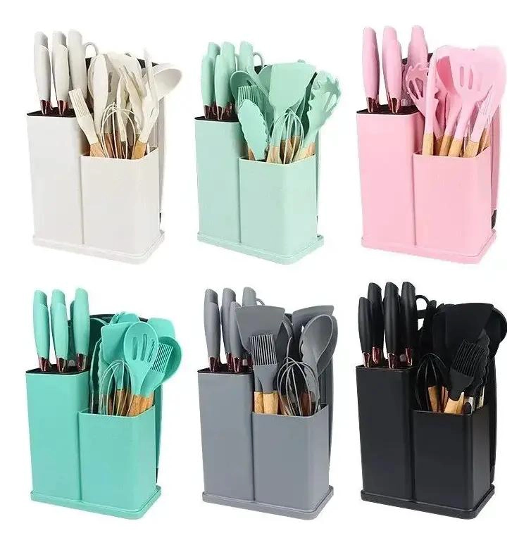 SET DE UTENSILIOS DE COCINA DE SILICONA CON 19 PIEZAS VARIADAS - 3