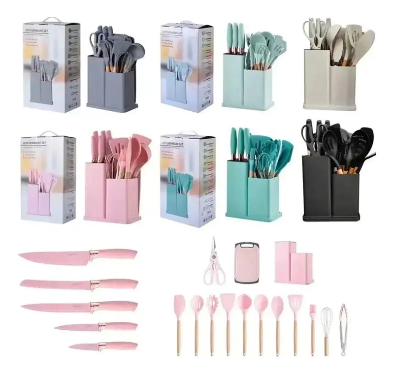 SET DE UTENSILIOS DE COCINA DE SILICONA CON 19 PIEZAS VARIADAS - 4