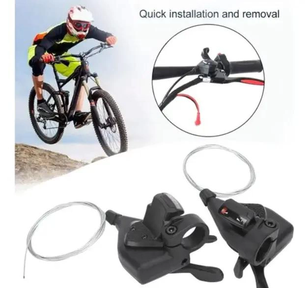 PALANCAS DE CAMBIO PARA BICICLETA 3X10 VELOCIDADES CON MANILLAS ERGONOMICAS - 2