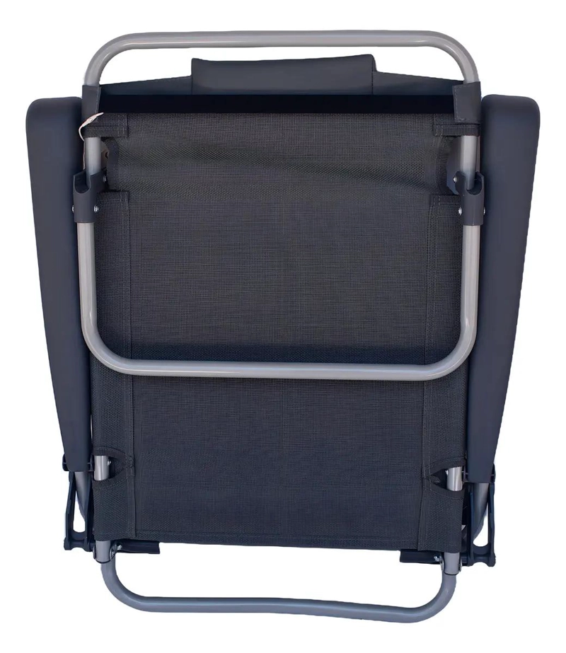 SILLA PLEGABLE PARA PLAYA CON ALMOHADA COLOR GRIS COMODO Y RESISTENTE - 4