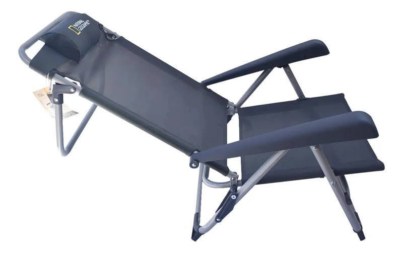 SILLA PLEGABLE PARA PLAYA CON ALMOHADA COLOR GRIS COMODO Y RESISTENTE - 5