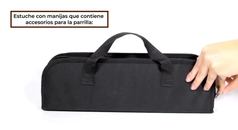 SET DE UTENSILIOS PARA PARRILLA CON TENAZA, TENEDOR, ESPATULA Y BOLSO - 3