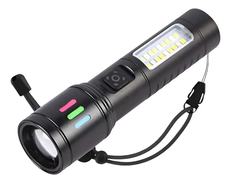 LINTERNA RECARGABLE DE ALUMINIO CON CARGA USB Y LUZ POTENTE - 1