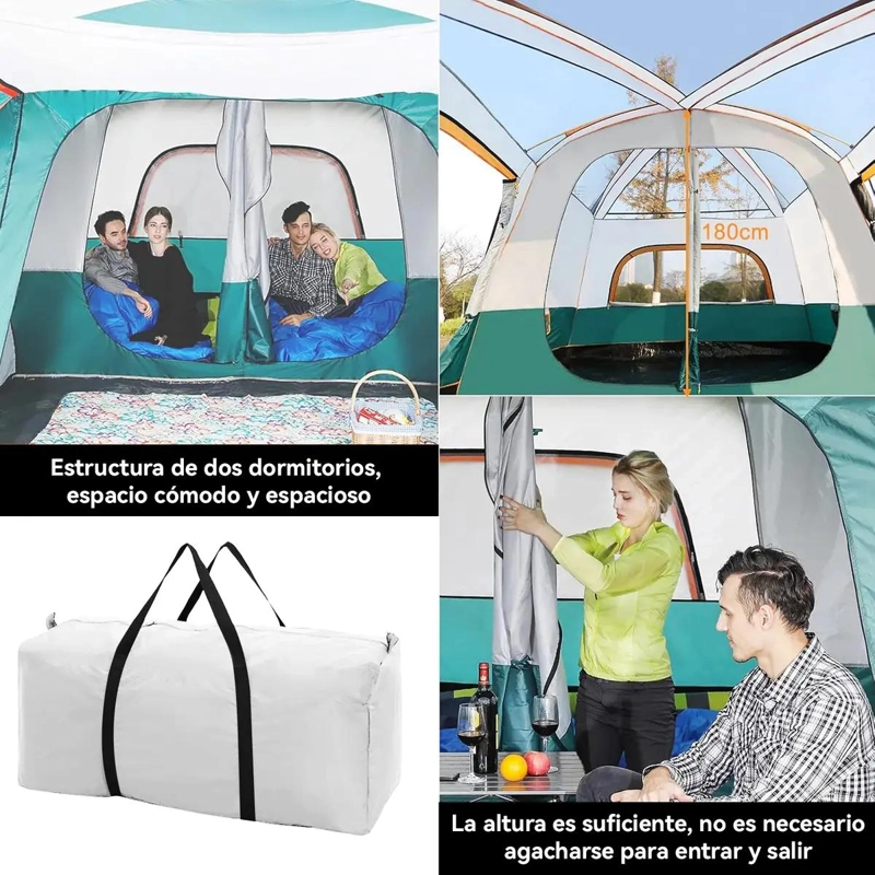 CARPA PARA 8 PERSONAS CON 2 HABITACULOS Y GRAN ESPACIO 2,6X3,8X2 METROS - 5