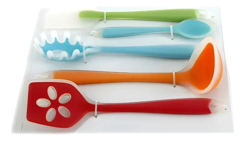SET DE UTENSILIOS DE COCINA DE SILICONA CON 5 PIEZAS RESISTENTES - 1