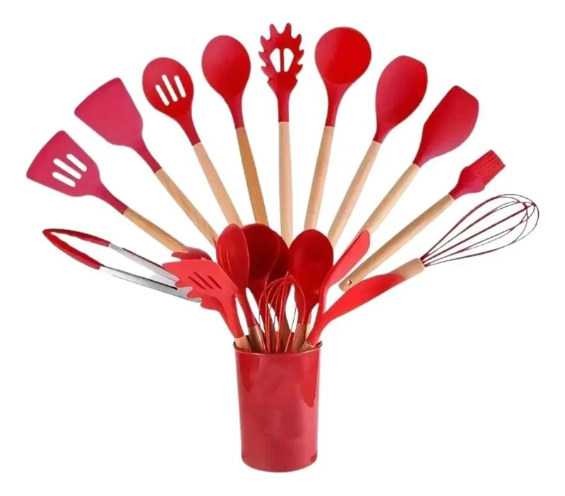 SET DE UTENSILIOS DE COCINA CON MANGO DE SILICONA Y SUPERFICIE ANTIADHERENTE - 2