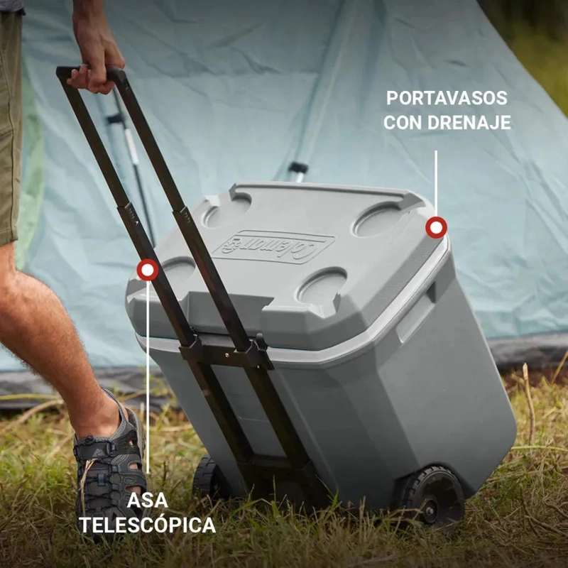 COOLER PORTATIL CON RUEDAS CAPACIDAD 62 LITROS PARA MANTENER FRIO - 3