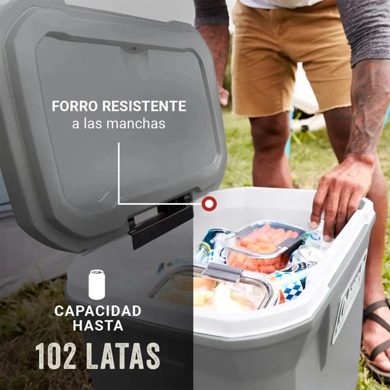 COOLER PORTATIL CON RUEDAS CAPACIDAD 62 LITROS PARA MANTENER FRIO - 4