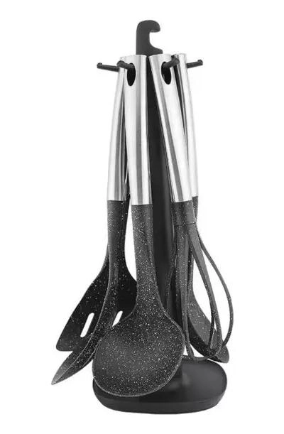 SET DE UTENSILIOS DE COCINA CON MANGO DE ACERO INOXIDABLE DE 7 PIEZAS - 3