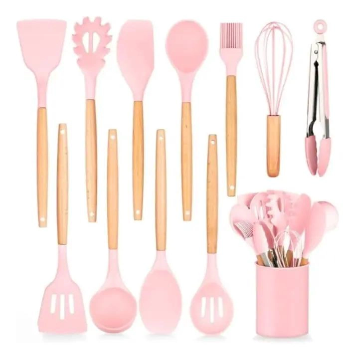 SET DE 12 CUCHARONES DE SILICONA RESISTENTES Y FLEXIBLES PARA COCINA - 1