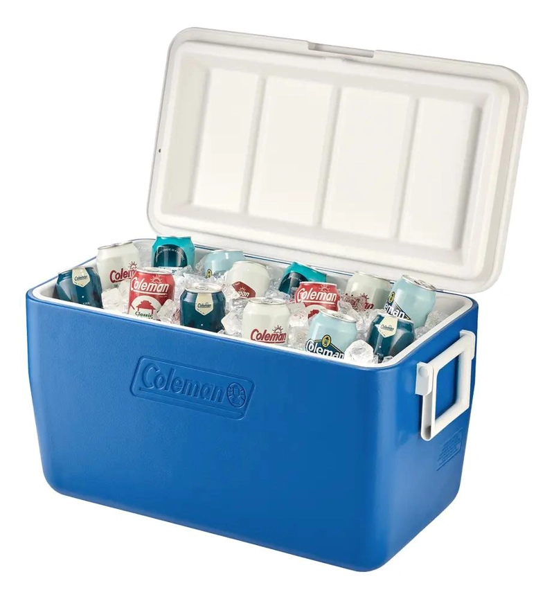 NEVERA PORTATIL DE 46 LITROS CON DISEÑO OCEANICO EN COLOR AZUL - 4