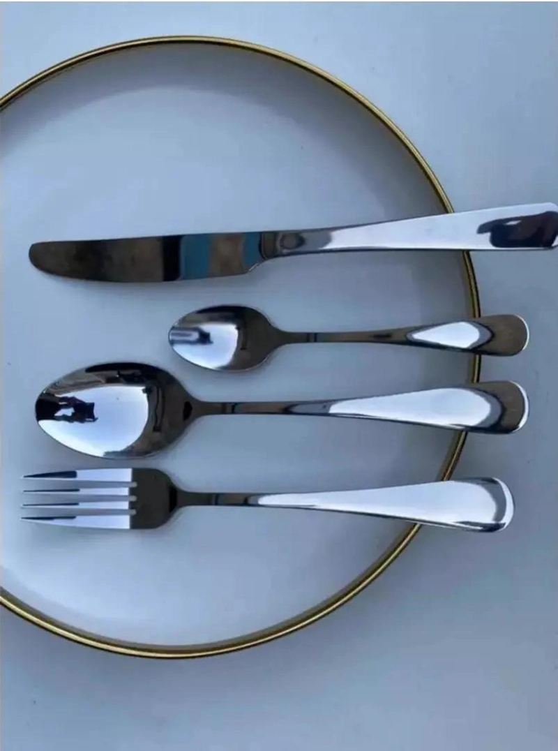 SET DE 24 CUBIERTOS DE ACERO INOXIDABLE CON DISEÑO ELEGANTE - 5