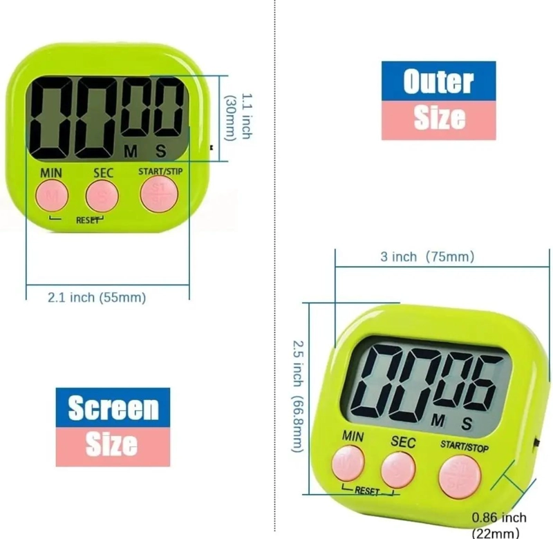 TEMPORIZADOR DIGITAL PARA COCINA CON RELOJ INTEGRADO Y FUNCIONES MULTIPLES - 3