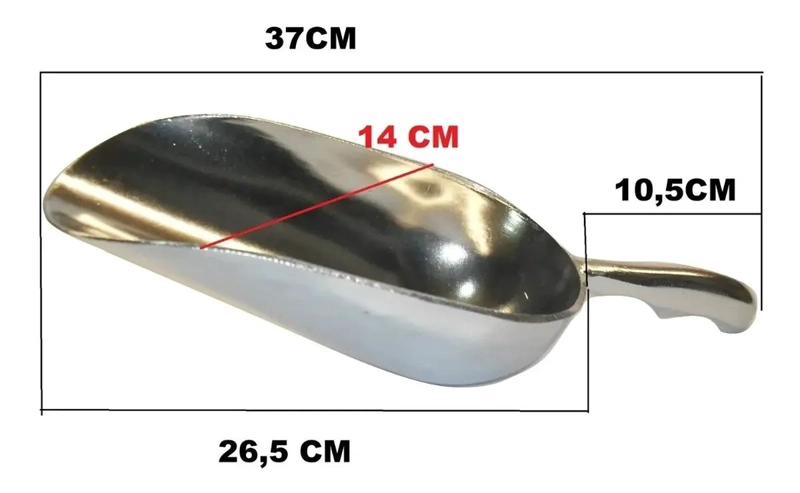 PALA DE ALUMINIO EXTRA GRANDE DE 37 CM PARA DIVERSAS TAREAS - 3