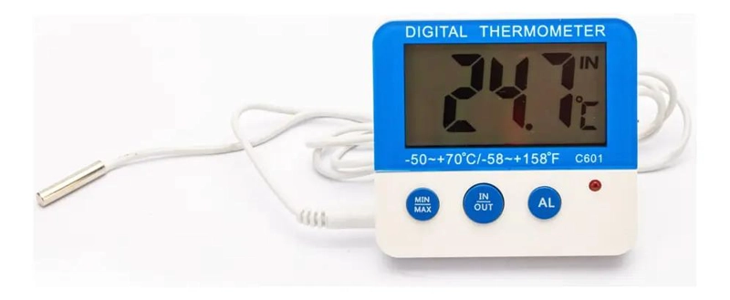 TERMOMETRO DIGITAL UNIVERSAL PARA REFRIGERADOR Y CONGELADOR CON PANTALLA LCD - 1