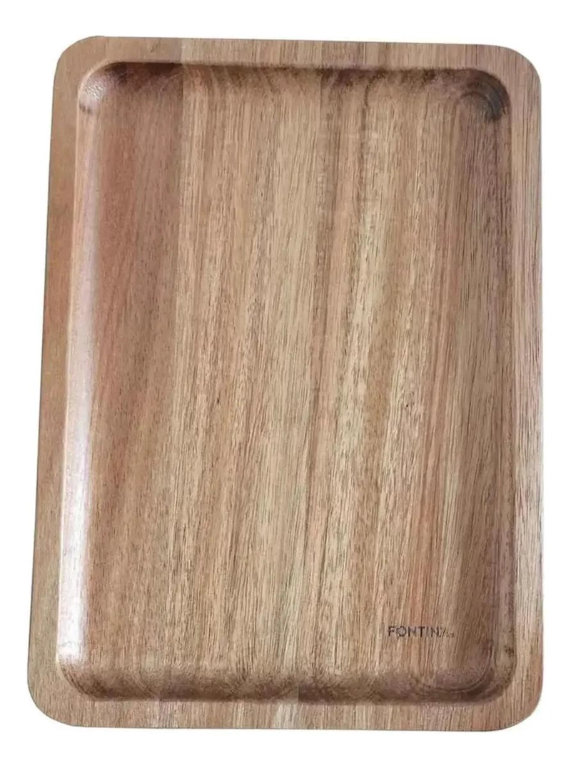 BANDEJA DE MADERA DE ACACIA CON MEDIDAS 25X18 CM PARA USO VERSATIL - 1
