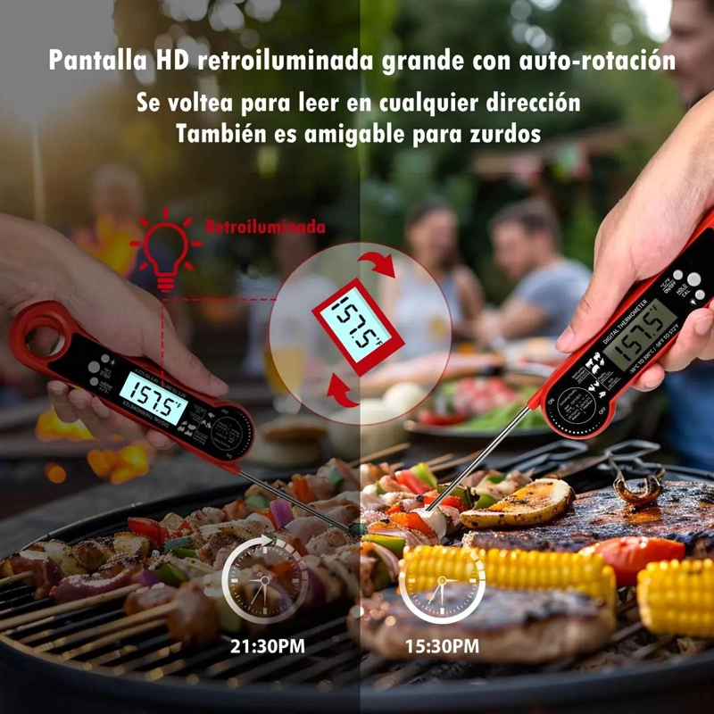 TERMOMETRO DIGITAL PARA COCINA CON SONDA PARA CARNE Y BARBACOA - 2