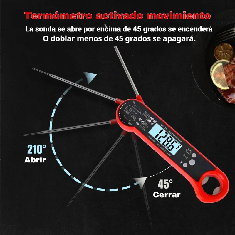 TERMOMETRO DIGITAL PARA COCINA CON SONDA PARA CARNE Y BARBACOA - 4