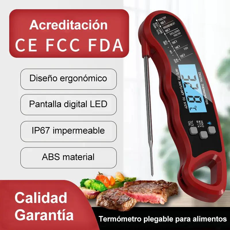 TERMOMETRO DIGITAL PARA CARNES CON SONDA Y RANGO DE -50 A 300 GRADOS CELSIUS - 4