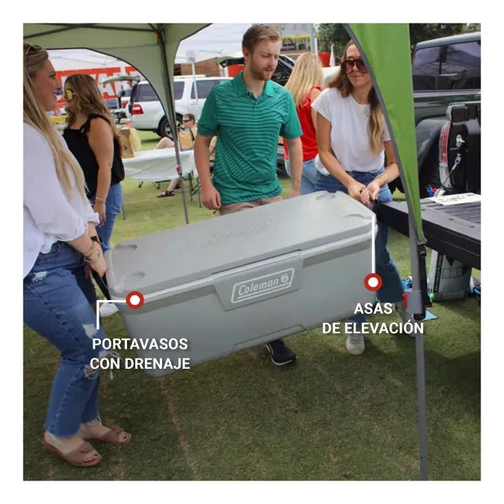 COOLER PORTATIL DE GRAN CAPACIDAD 113 LITROS COLOR GRIS - 3