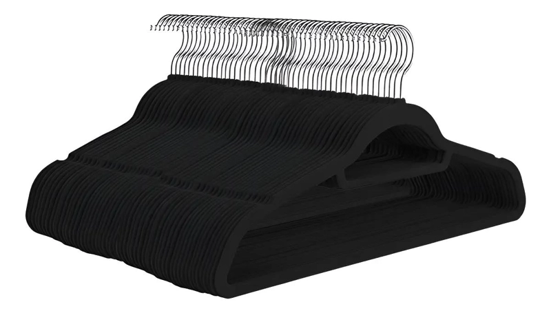 SET DE 60 COLGADORES DE ROPA ANTIDESLIZANTES DE TERCIOPELO - 1