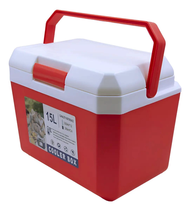 ENFRIADOR PORTATIL DE 15 LITROS COLOR ROJO PARA BEBIDAS - 1