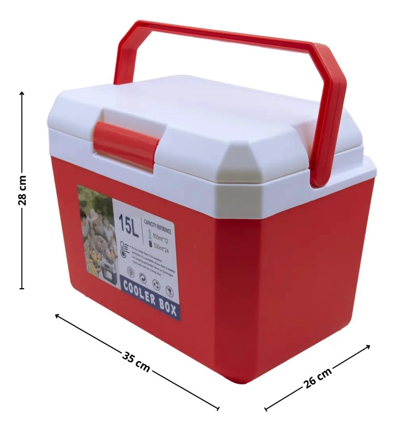 ENFRIADOR PORTATIL DE 15 LITROS COLOR ROJO PARA BEBIDAS - 2