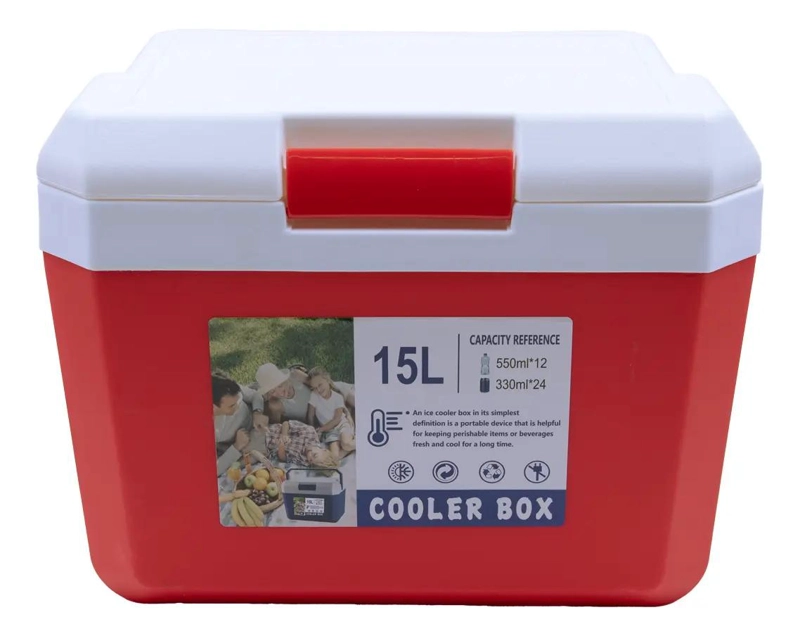 ENFRIADOR PORTATIL DE 15 LITROS COLOR ROJO PARA BEBIDAS - 3