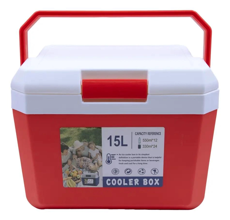 ENFRIADOR PORTATIL DE 15 LITROS COLOR ROJO PARA BEBIDAS - 4